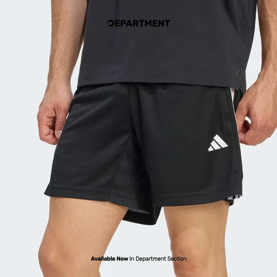 ADIDAS WORKOUT ESSENTIALS BASE 3-STRIPES PIQUE 7"