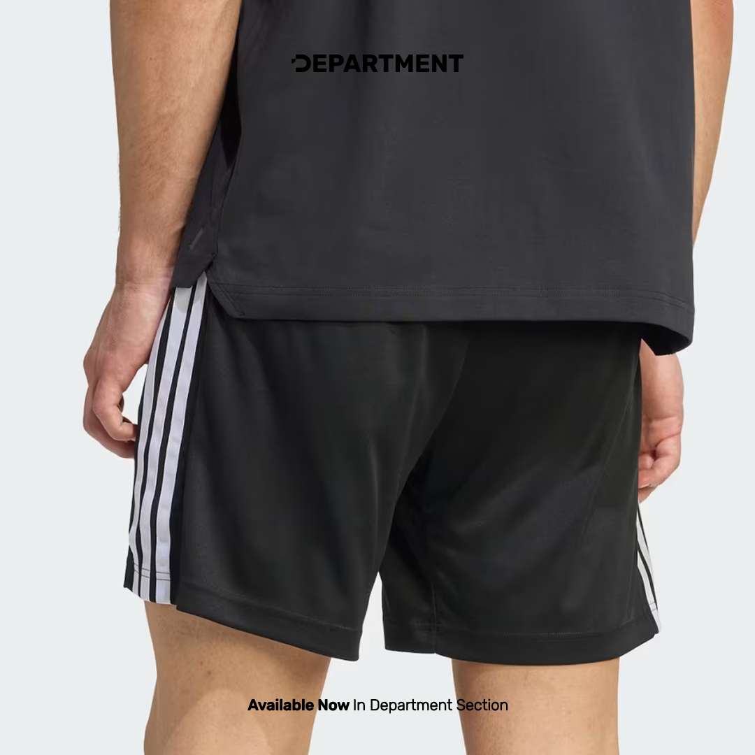 ADIDAS WORKOUT ESSENTIALS BASE 3-STRIPES PIQUE 7"