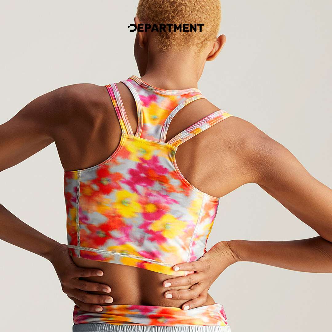 ADIDAS STELLA MCCARTNEY TRUEPURPOSE PRINTED SHINE CROP
