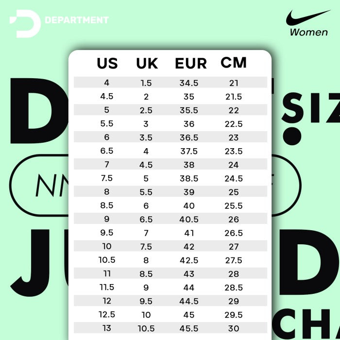 Nike air rift size sale chart